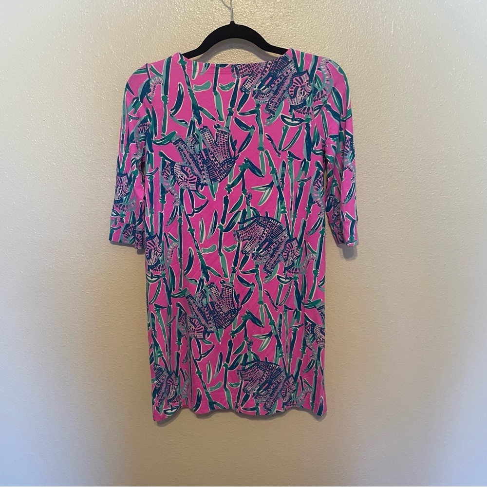 Lilly Pulitzer Girls Sophie Dress Mandevilla Pink Extra Lucky Elephant - Picture 5 of 8